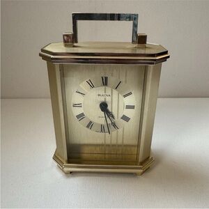 Vintage Bulova Quartz Carriage Clock B1360 Made in West Germany 6” Tested Works